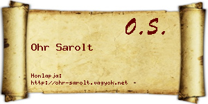 Ohr Sarolt névjegykártya